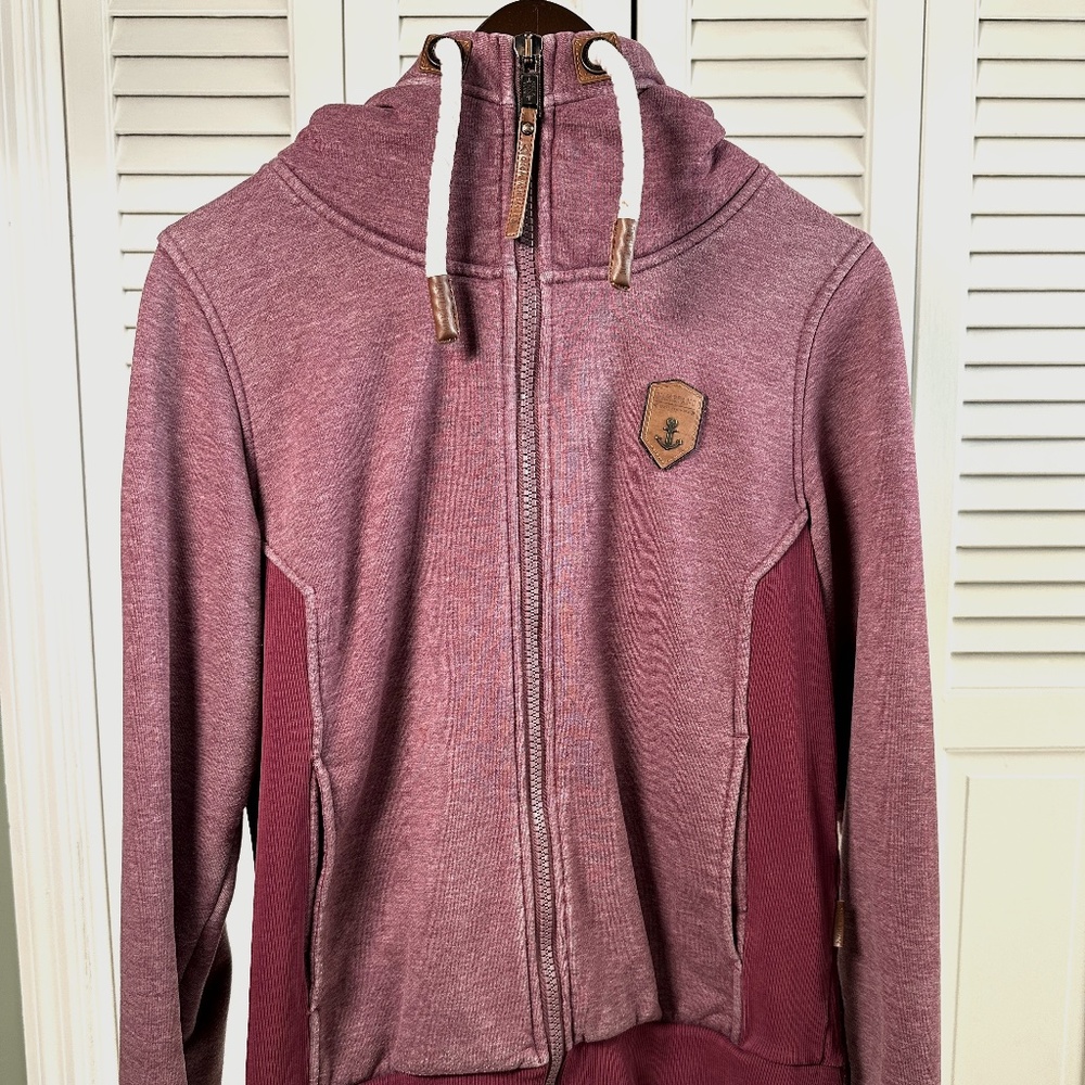 Naketano Hoodie [Full-Zip, Maroon, Medium (M)]